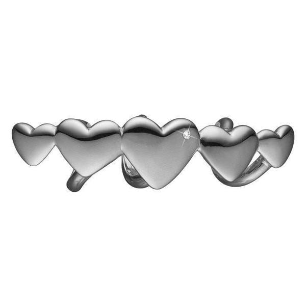 Image of Christina Collect 925 Sterling Sølv Hearts for Ever række af 5 hjerter med hvid topas, model 630-S104